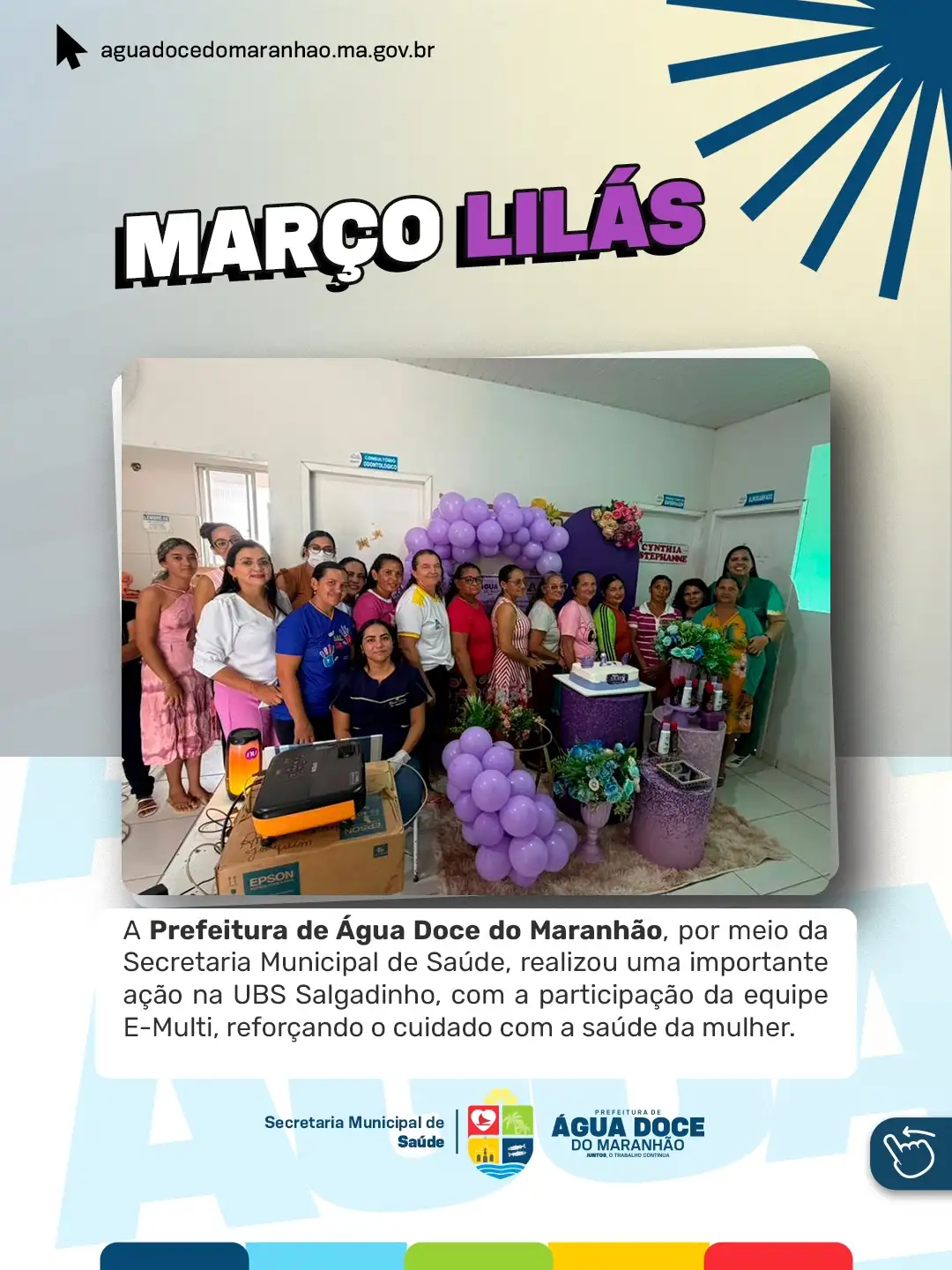 Prefeitura de Água Doce do Maranhão promove ação do Março Lilás na UBS Salgadinho