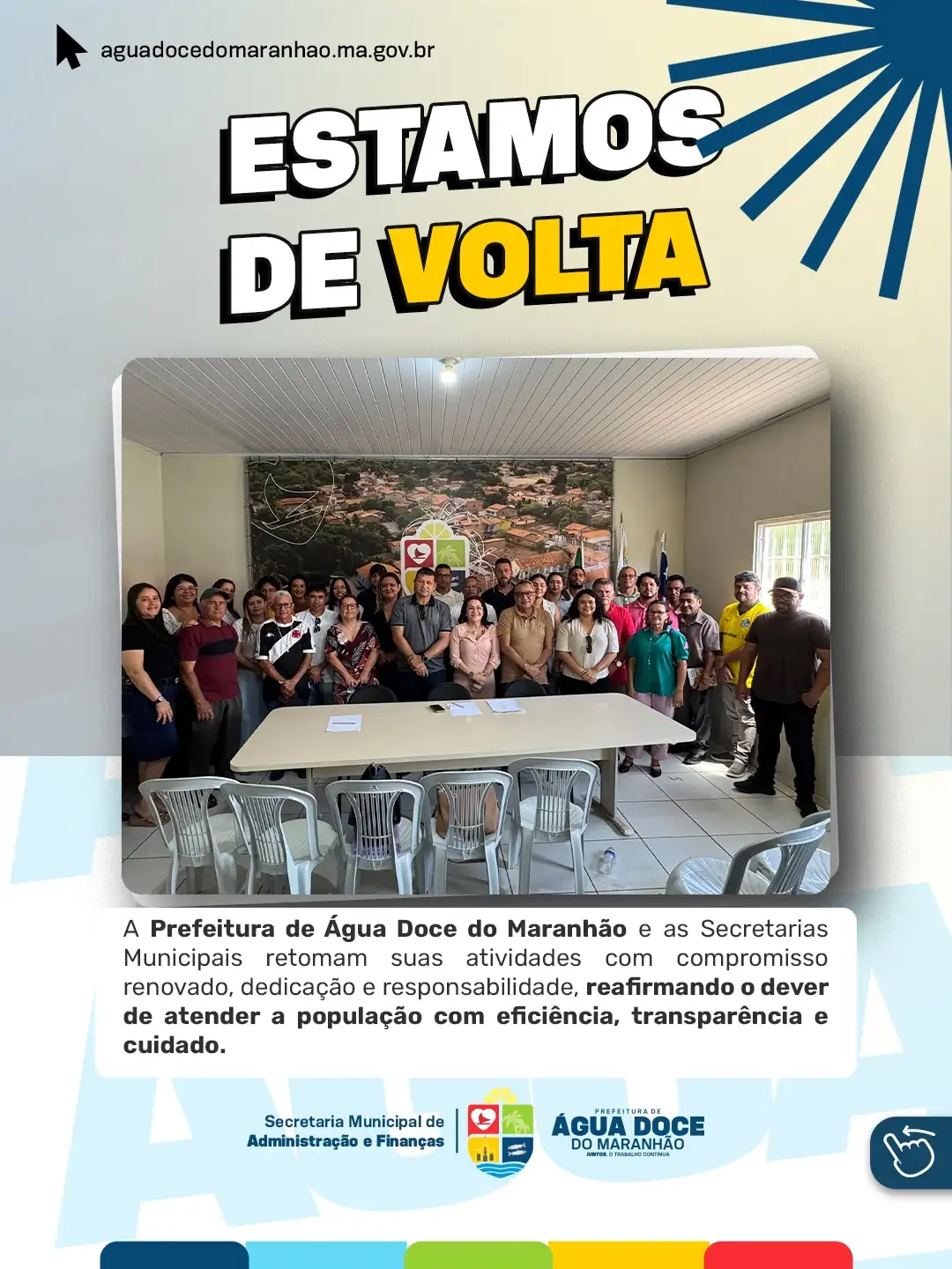 Prefeitura de Água Doce do Maranhão Retoma Atividades com Mensagem de União e Compromisso