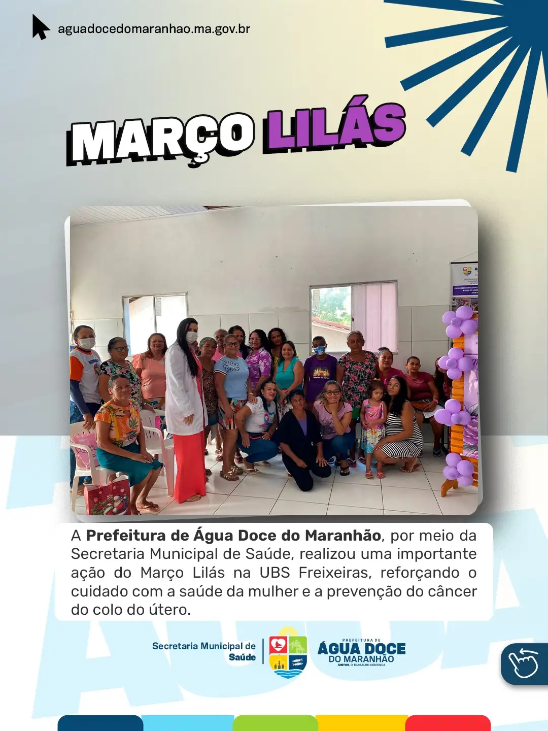 Prefeitura de Água Doce do Maranhão realiza ação do Março Lilás na UBS Freixeiras