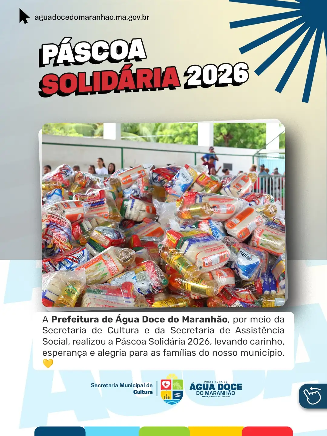 Prefeitura de Água Doce do Maranhão realiza Páscoa Solidária 2026 e fortalece ações de assistência às famílias do municí
