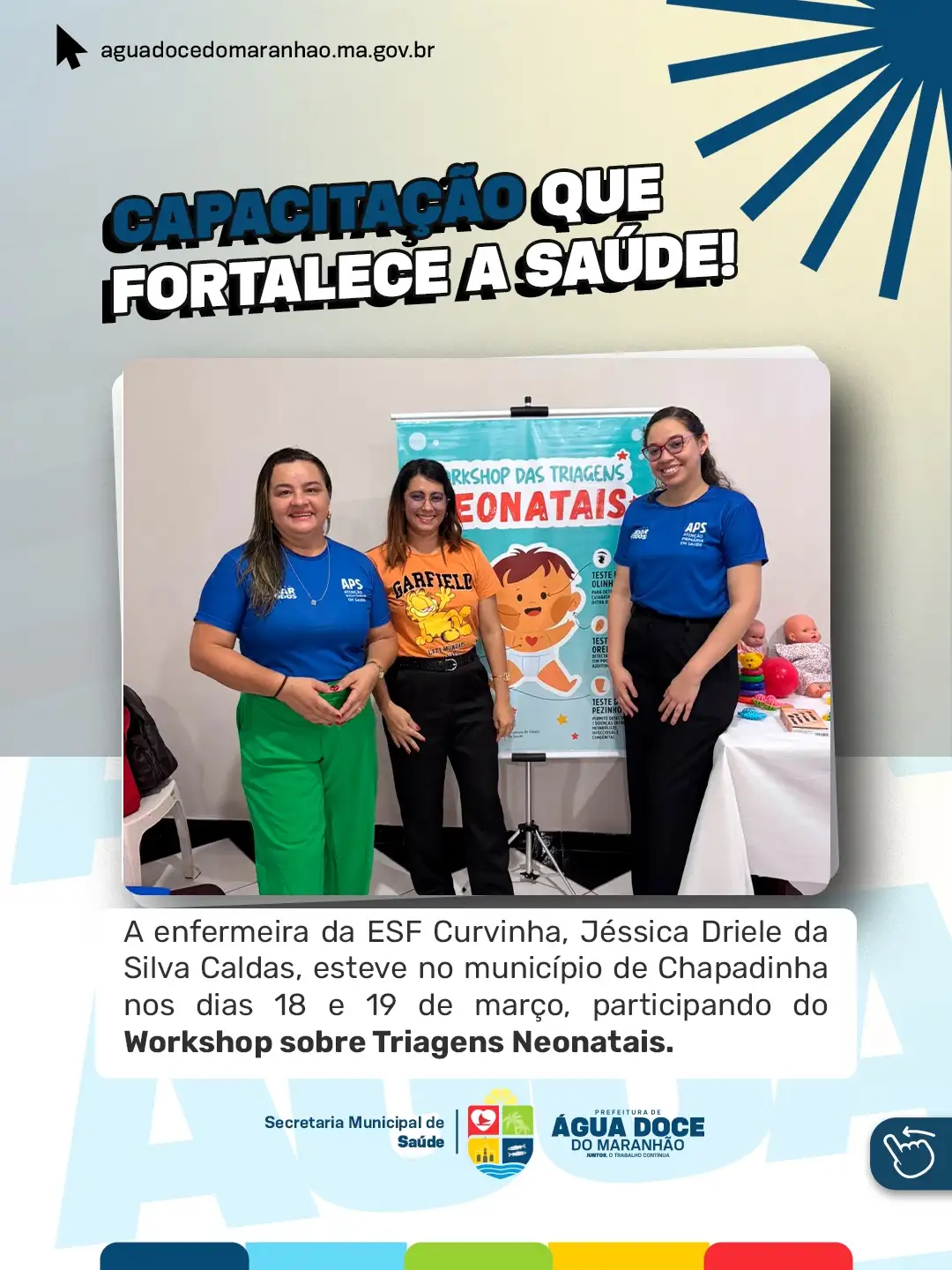 Prefeitura de Água Doce do Maranhão investe na qualificação da saúde com capacitação em triagens neonatais 👩⚕️📚