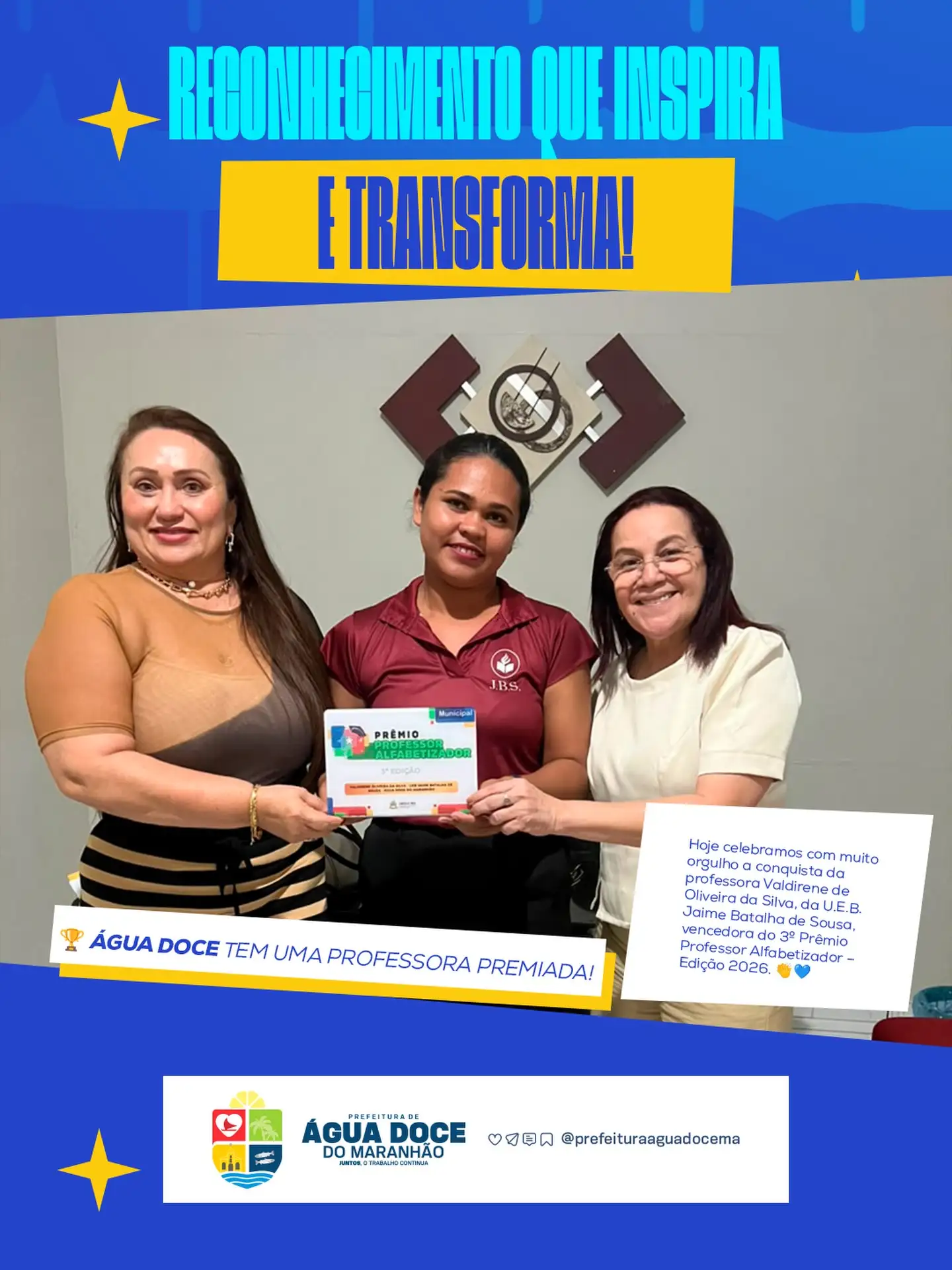 Foto 1 – ÁGUA DOCE CELEBRA QUEM FAZ A EDUCAÇÃO ACONTECER!