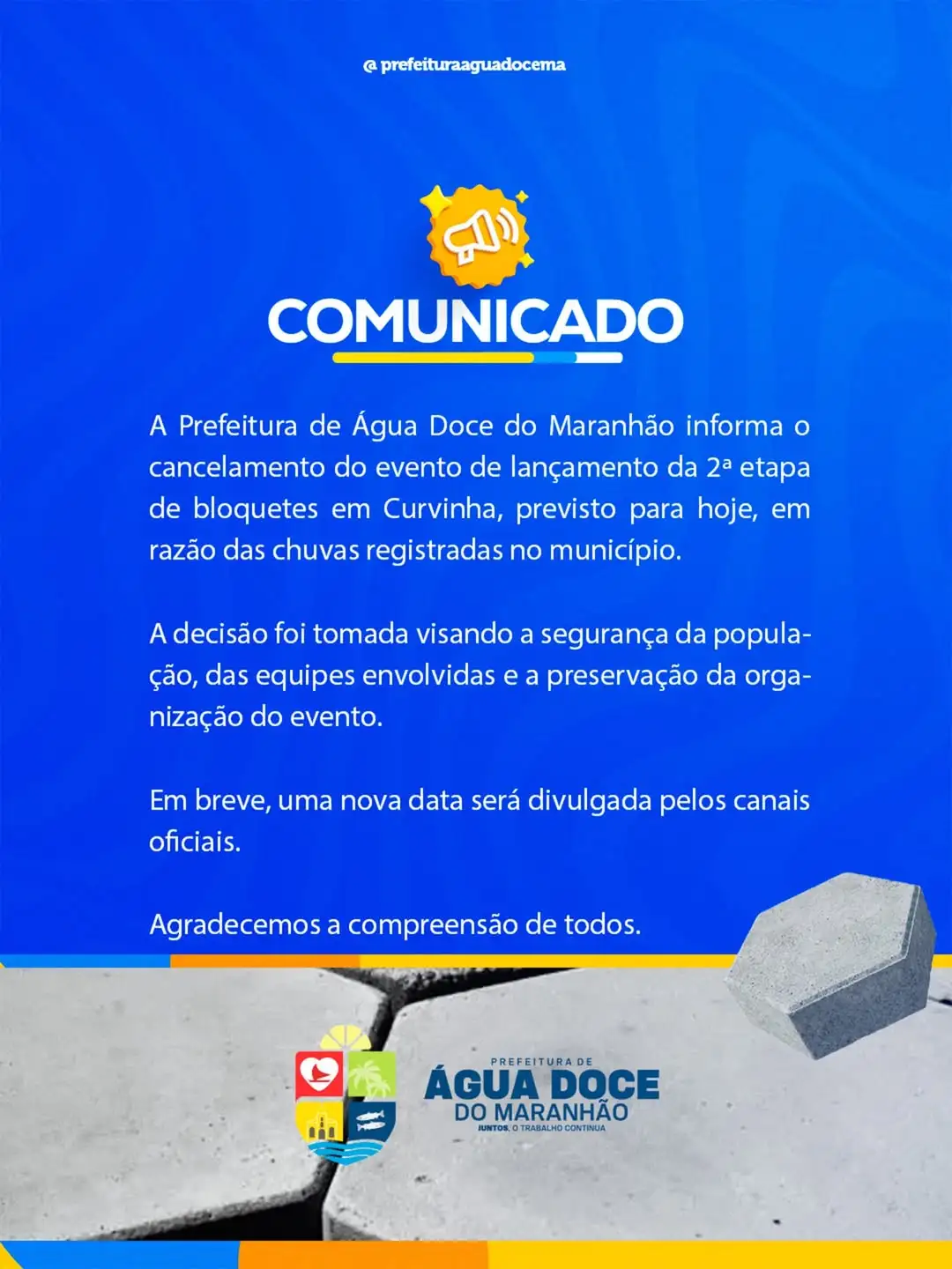 NOTA OFICIAL – CANCELAMENTO DE EVENTO