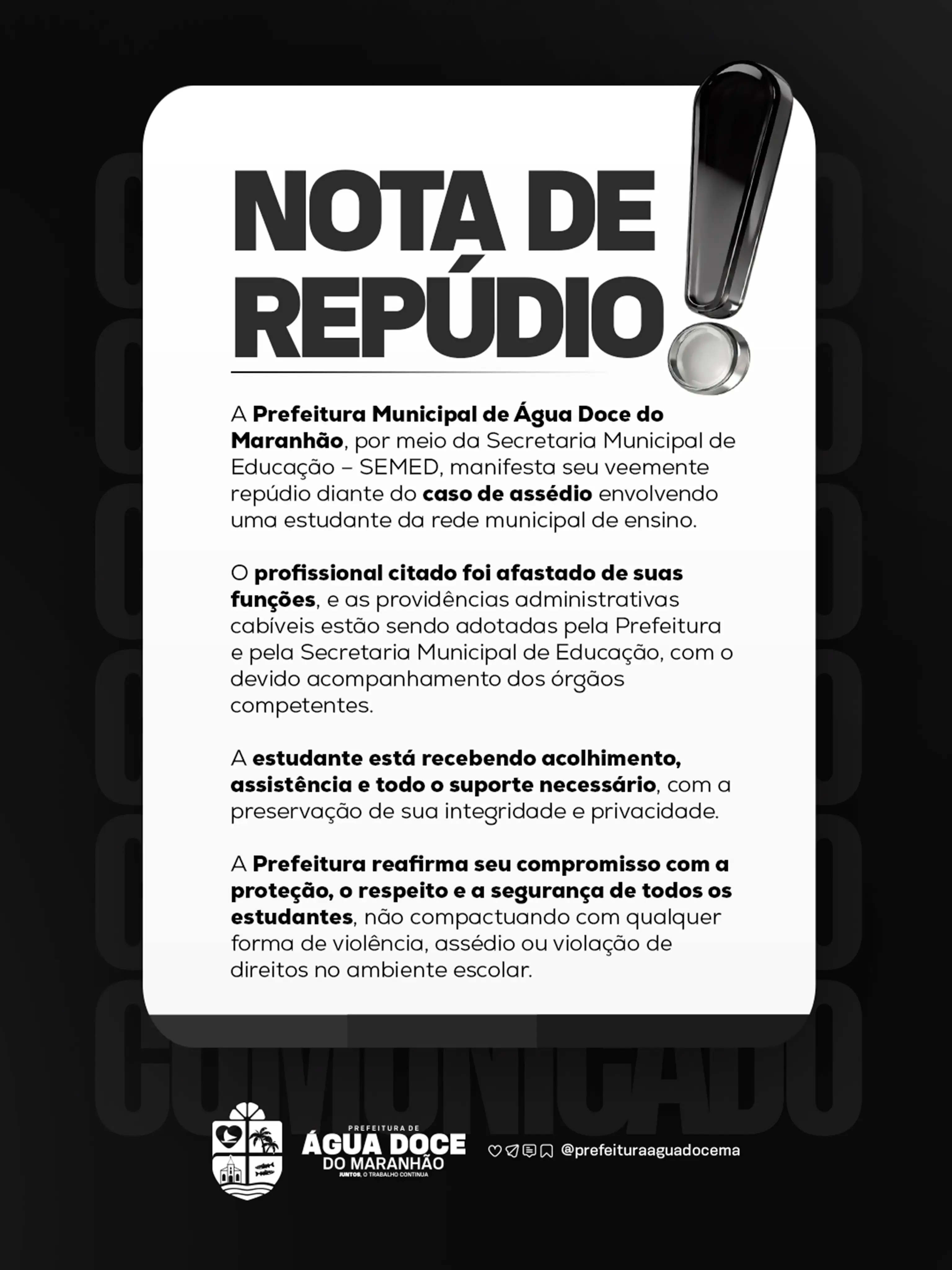 Foto 1 – NOTA DE REPÚDIO