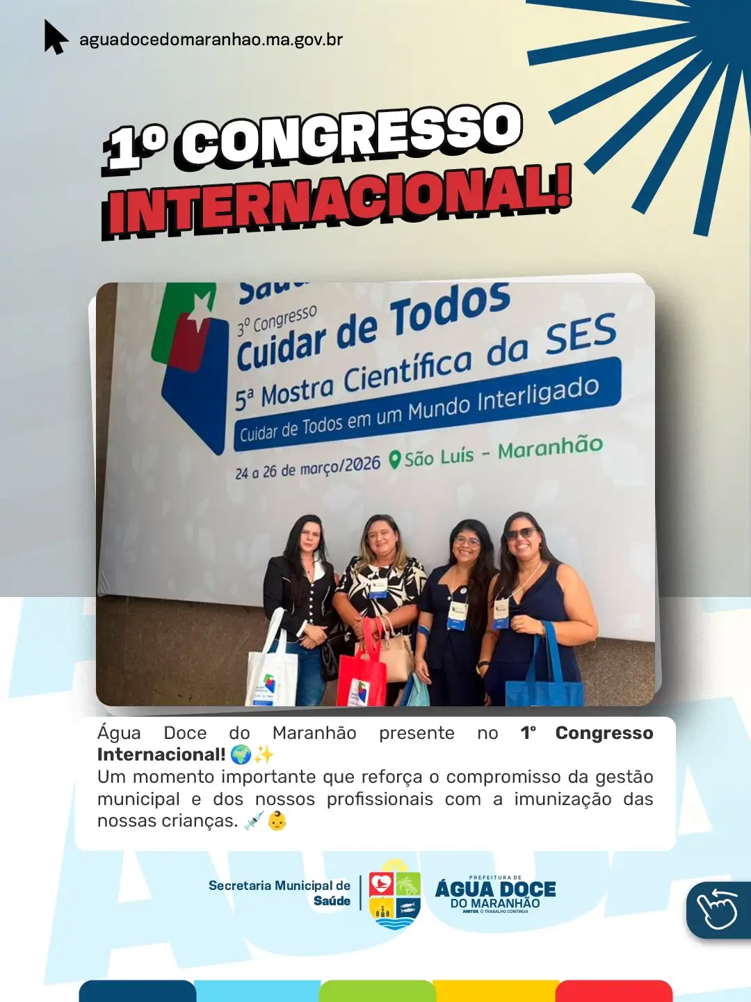 Água Doce do Maranhão brilha no 1º Congresso Internacional de Saúde 🌍✨