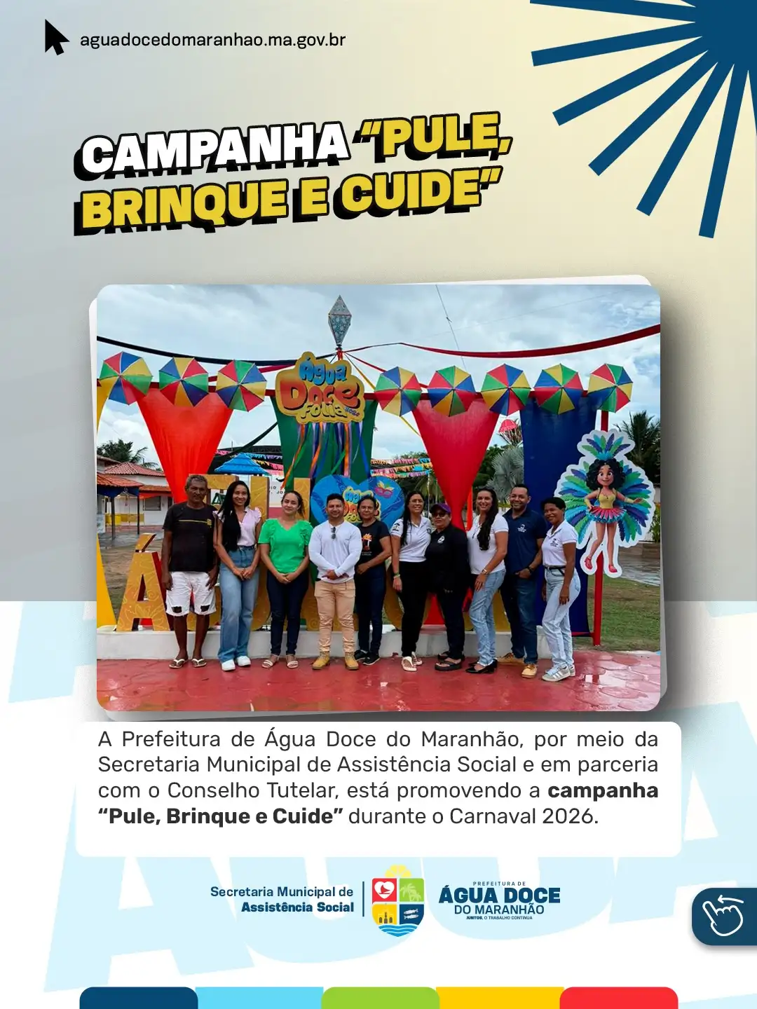 🎭🛡️ Campanha “Pule, Brinque e Cuide” reforça proteção de crianças e adolescentes no Carnaval 2026