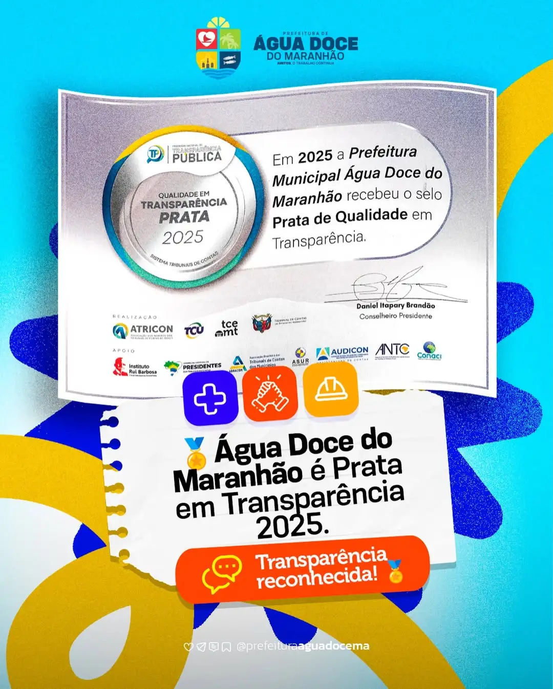 ÁGUA DOCE DO MARANHÃO É PRATA EM TRANSPARÊNCIA – 2025