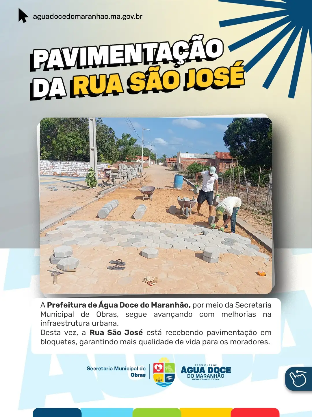 Pavimentação da Rua São José avança em Água Doce do Maranhão 🚧