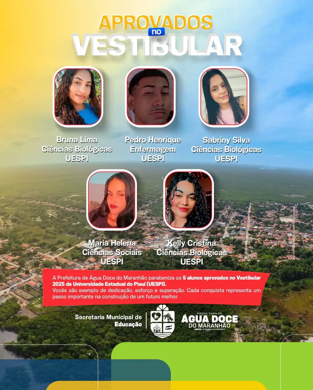 Orgulho que Transforma Futuro: Estudantes de Água Doce são aprovados na UESPI