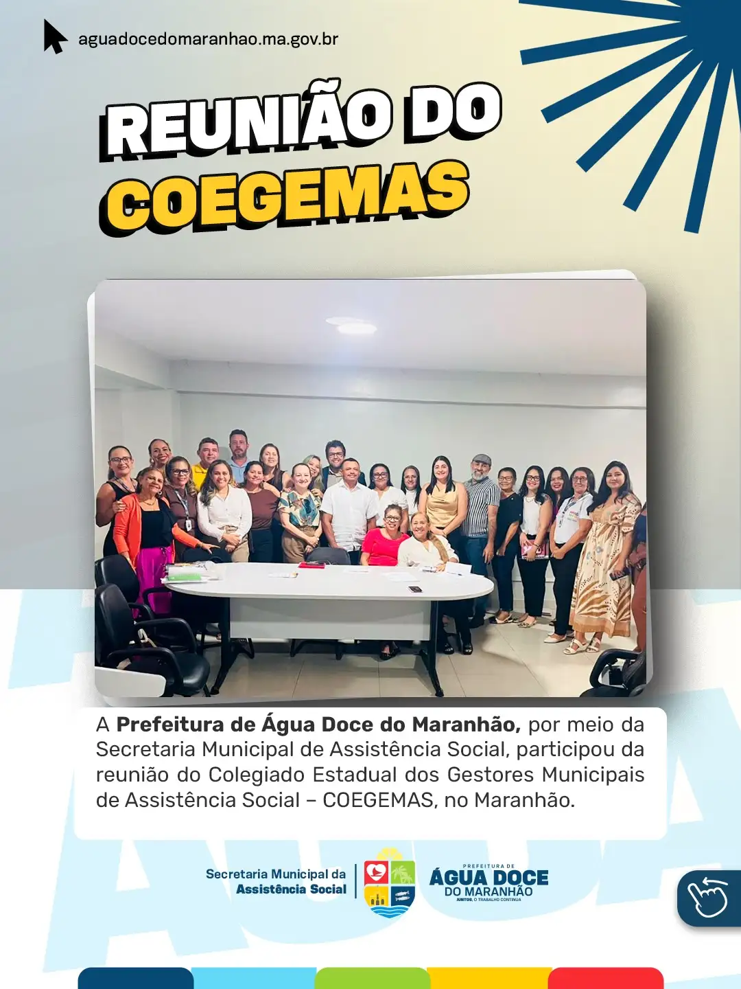 Prefeitura de Água Doce do Maranhão participa de reunião do COEGEMAS e reforça compromisso com a assistência social