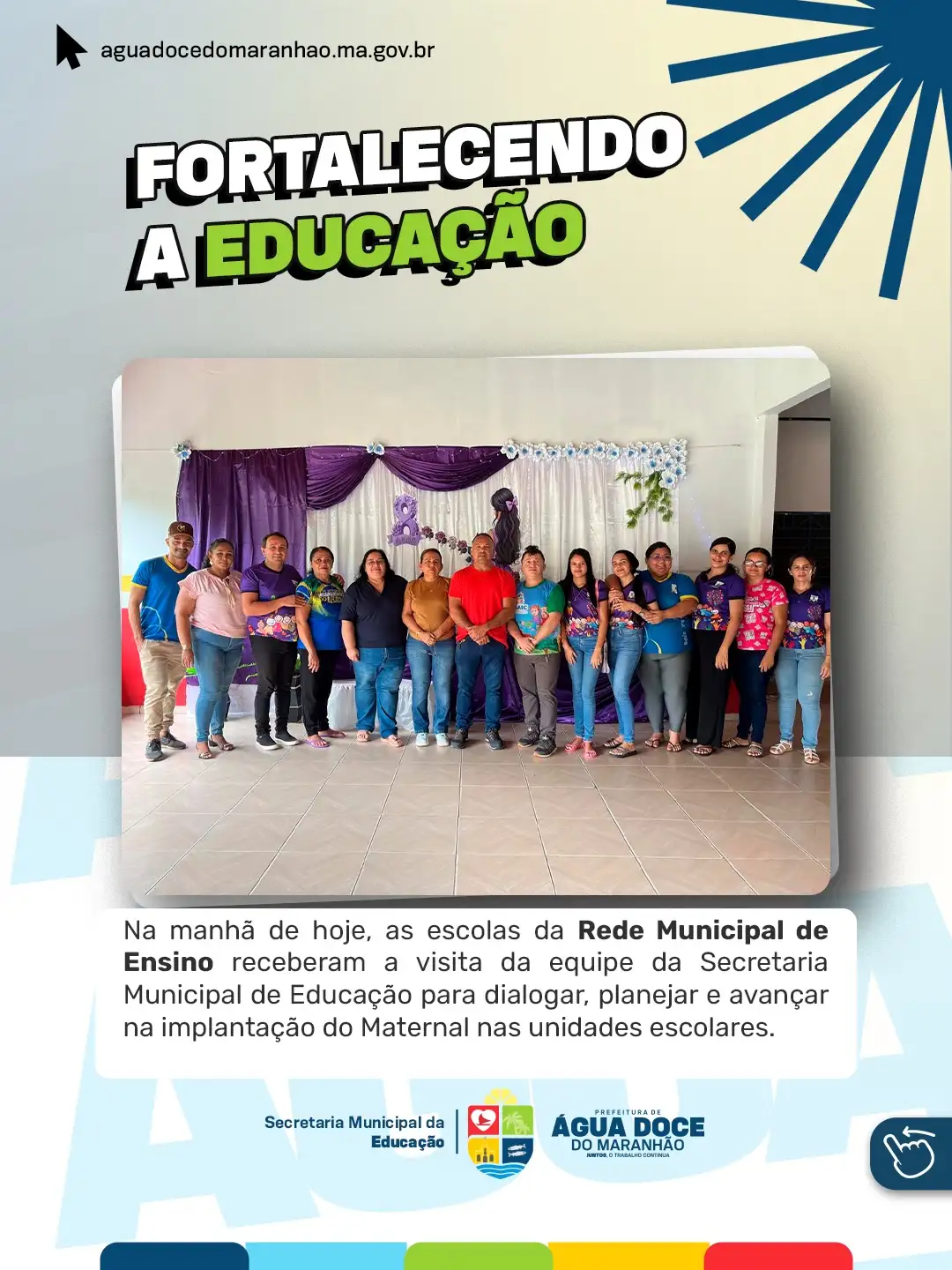 Prefeitura de Água Doce do Maranhão avança na implantação do ensino maternal na rede municipal